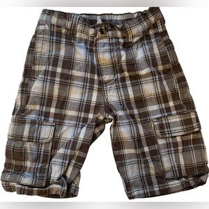 Crazy 8 Boys 4 Yrs. Cargo Multi Pocket Plaid Shorts